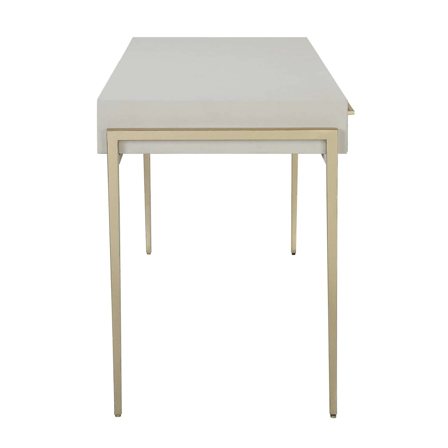 Luxury White Shagreen 2-Drawer Modern Desk European Style for Villa