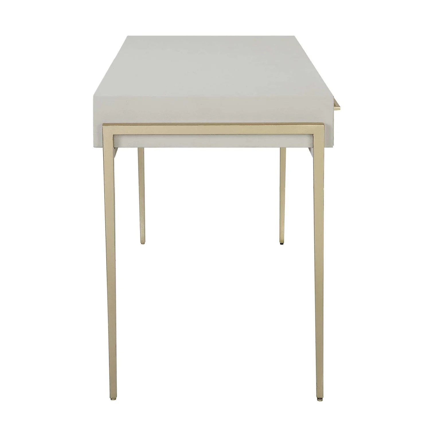 Luxury White Shagreen 2-Drawer Modern Desk European Style for Villa