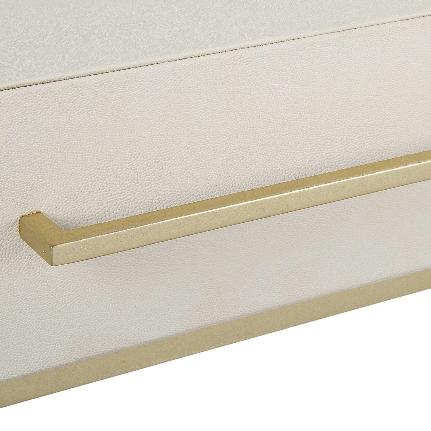 Luxury White Shagreen 2-Drawer Modern Desk European Style for Villa