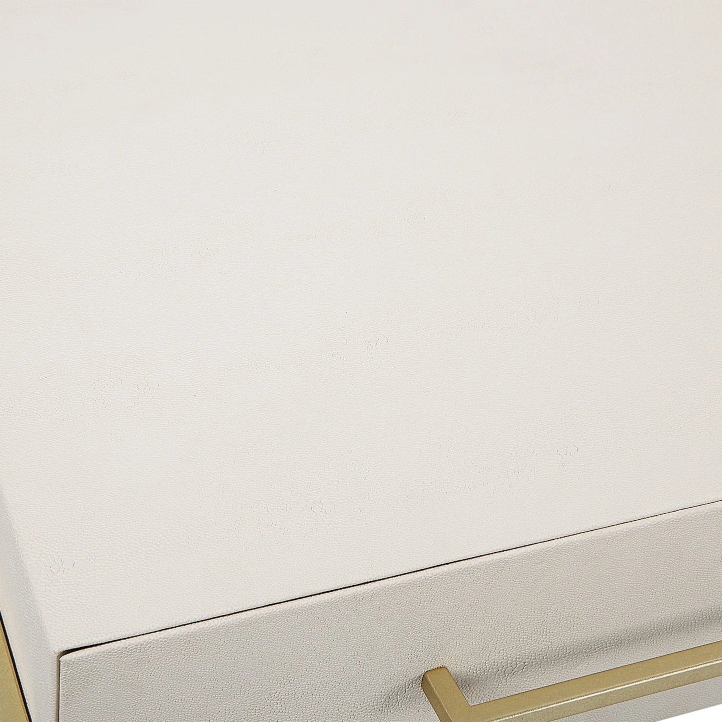 Luxury White Shagreen 2-Drawer Modern Desk European Style for Villa
