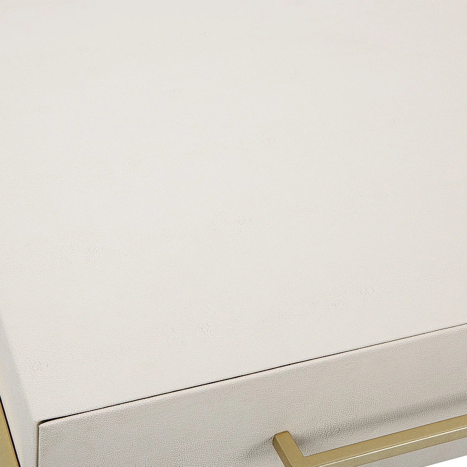 Luxury White Shagreen 2-Drawer Modern Desk European Style for Villa