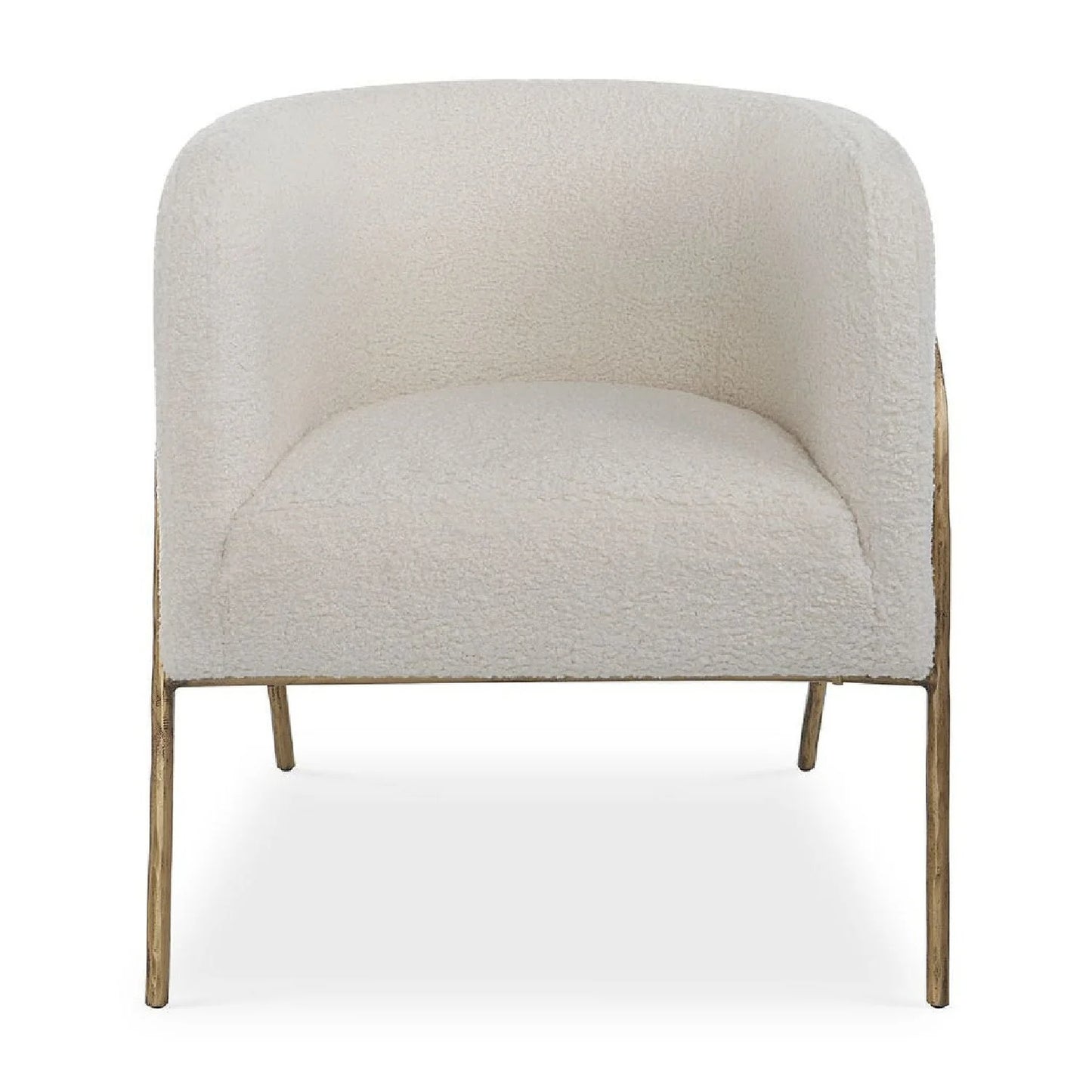 Luxury White Shearling Accent Chair European Style for Villa