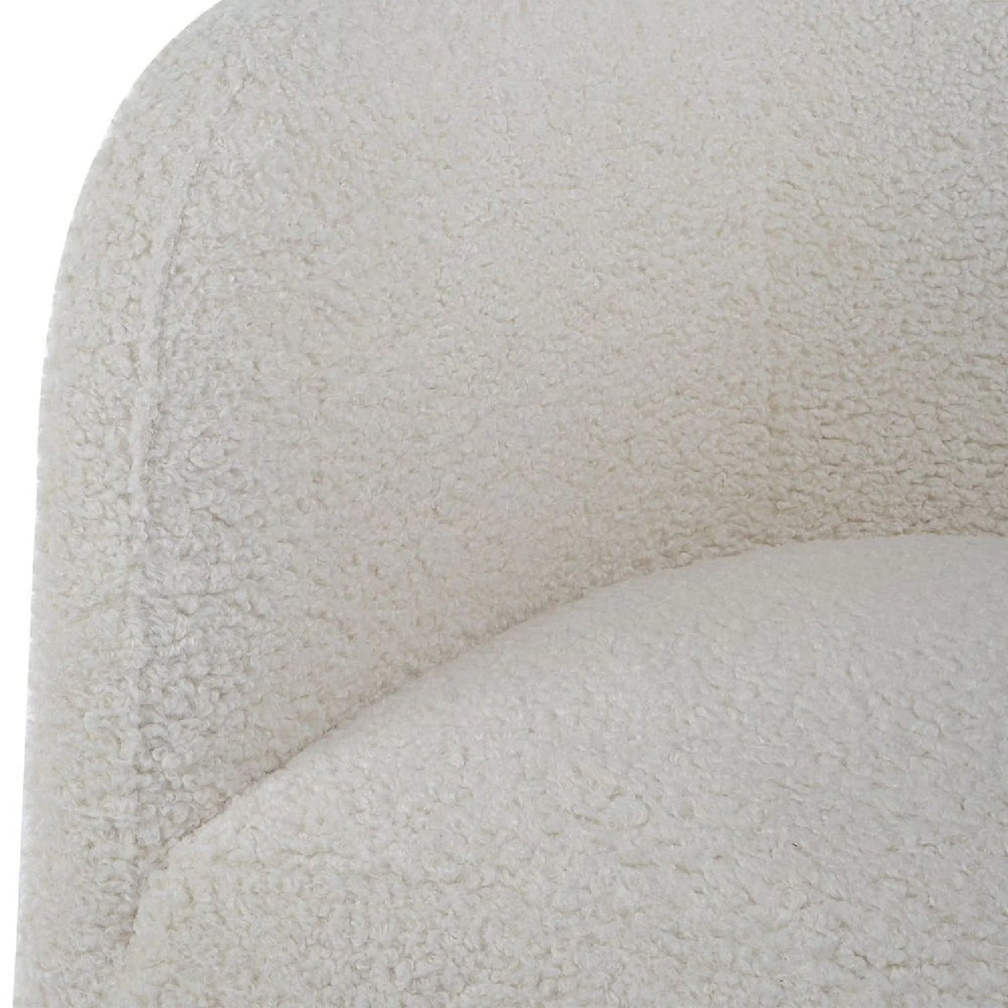 Luxury White Shearling Accent Chair European Style for Villa