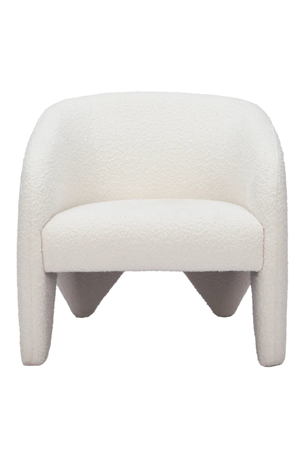 Luxury White Shearling Accent Chair Modern Italian Style for Villa