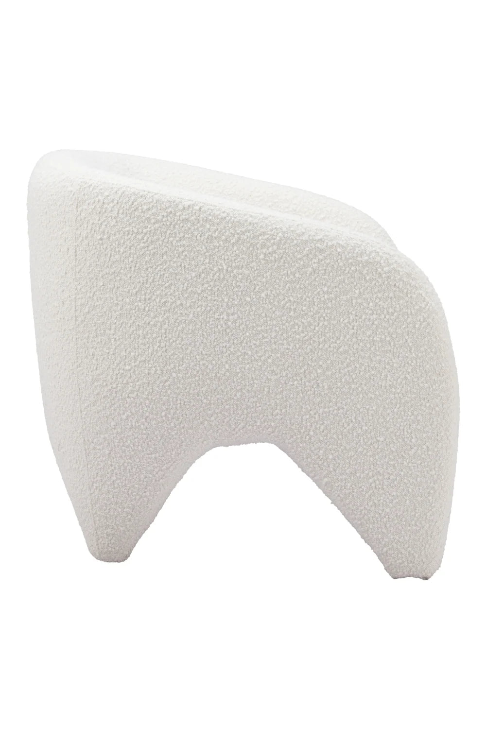 Luxury White Shearling Accent Chair Modern Italian Style for Villa