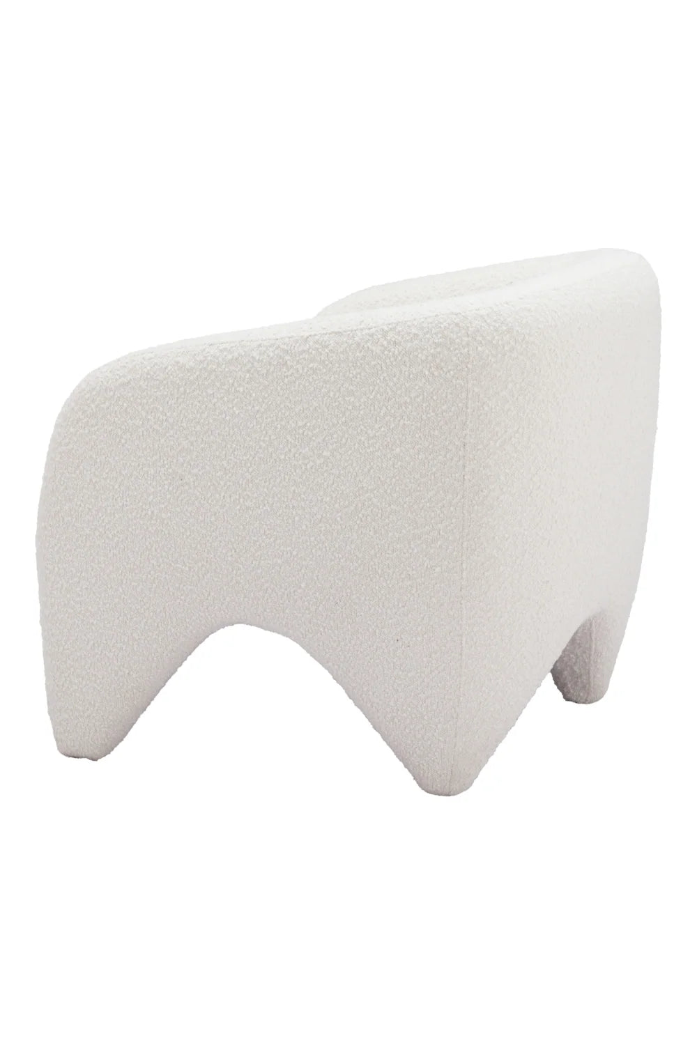 Luxury White Shearling Accent Chair Modern Italian Style for Villa