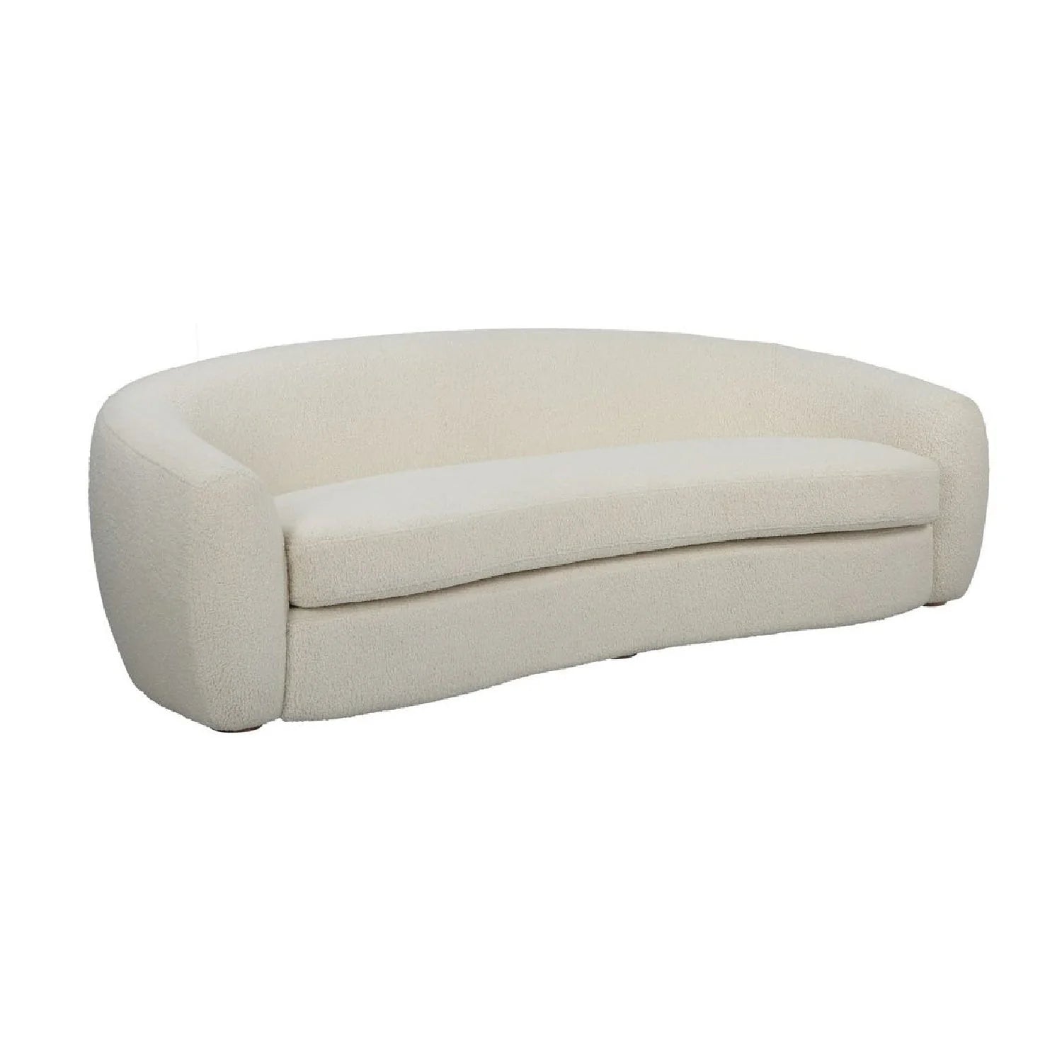 Luxury White Shearling Curved Sofa Modern Italian Style for Villa