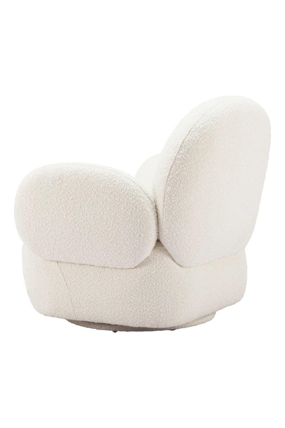 Luxury White Shearling Swivel Armchair Modern Italian Style for Villa