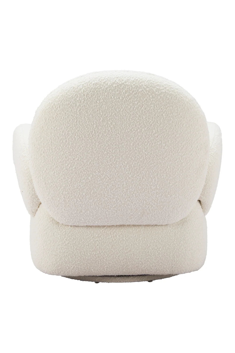 Luxury White Shearling Swivel Armchair Modern Italian Style for Villa