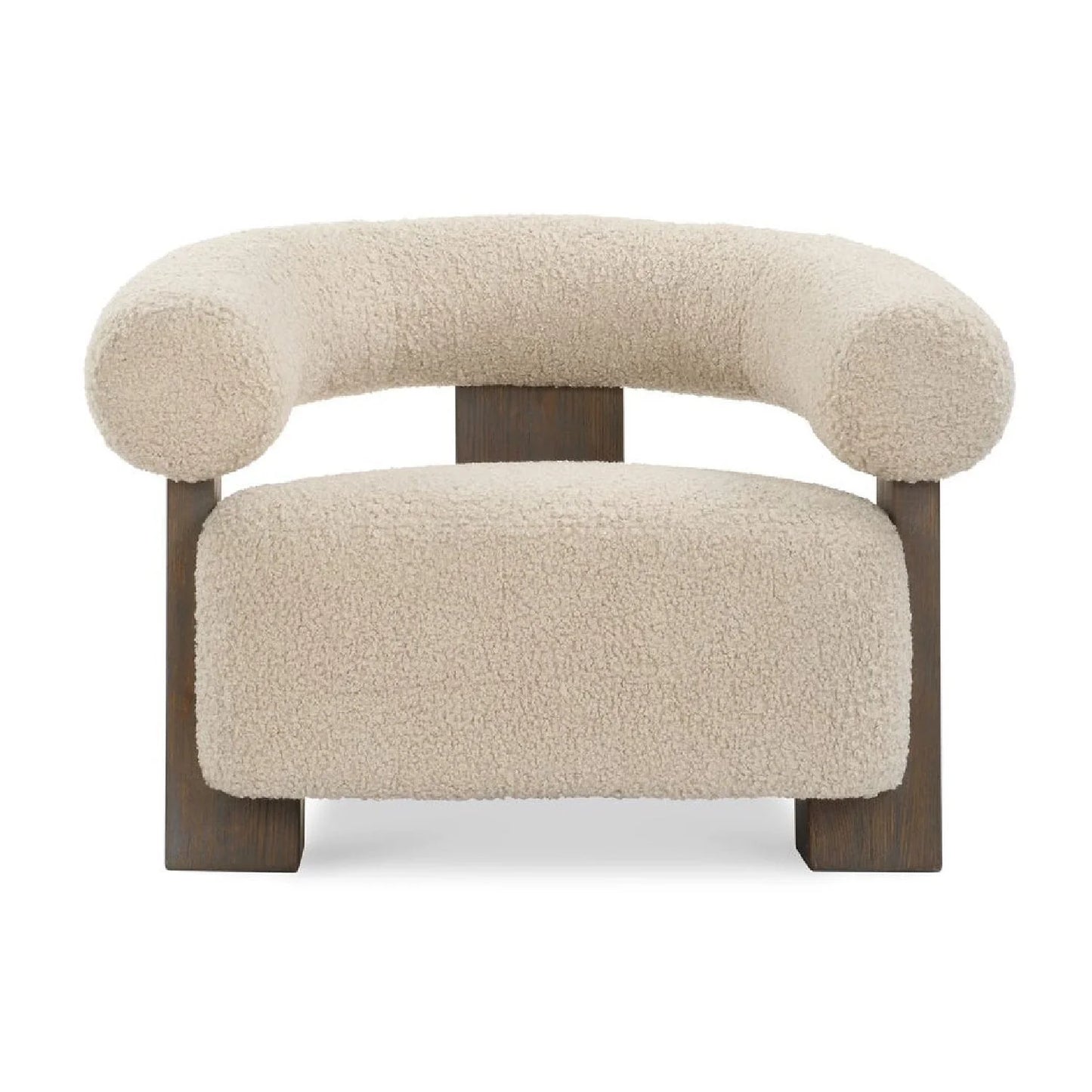 Luxury White Shearling T-Back Lounge Chair Modern Italian Style for Villa