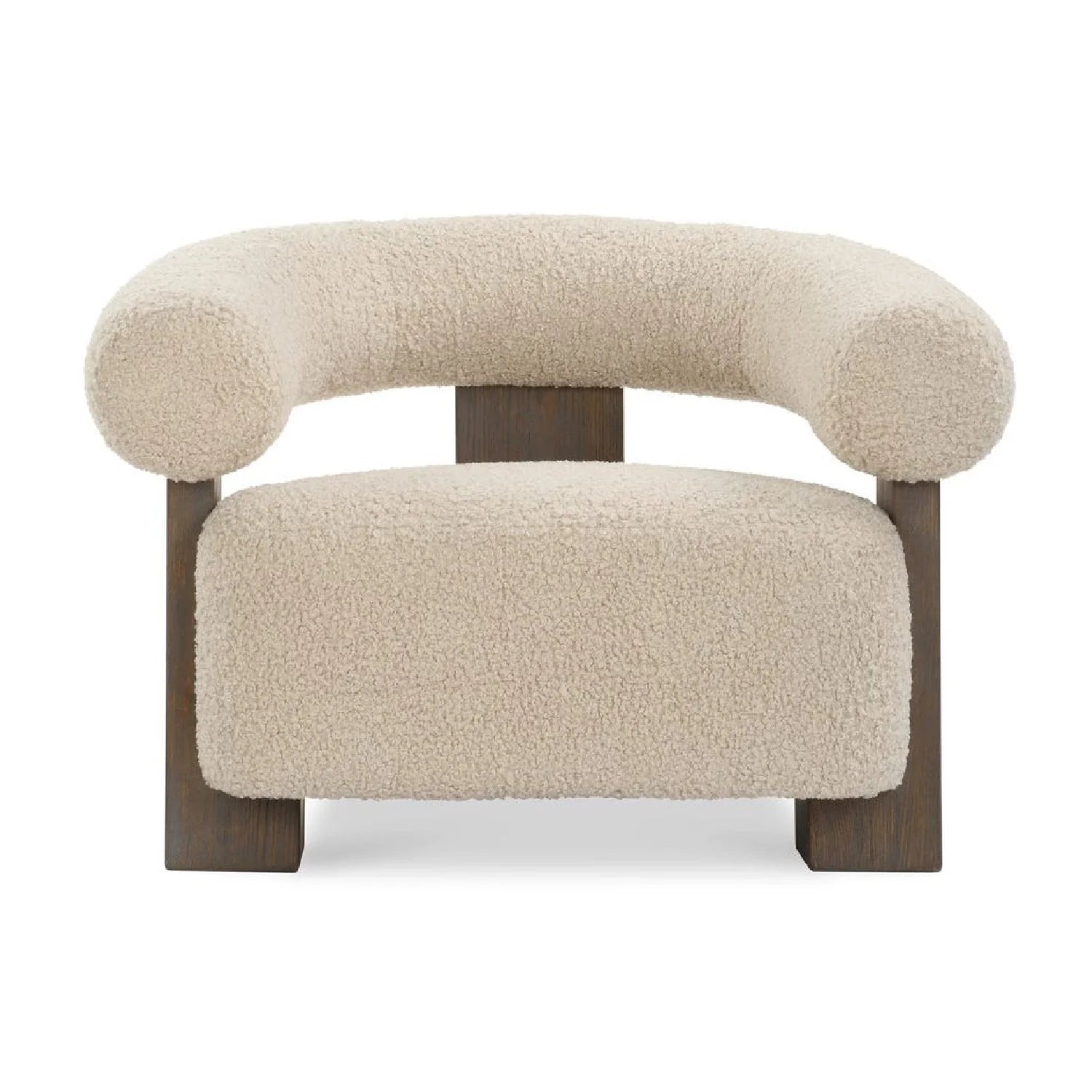 Luxury White Shearling T-Back Lounge Chair Modern Italian Style for Villa