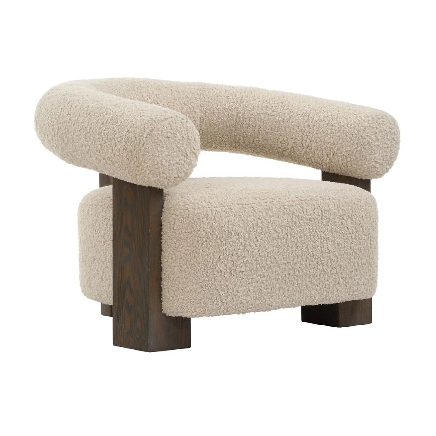 Luxury White Shearling T-Back Lounge Chair Modern Italian Style for Villa