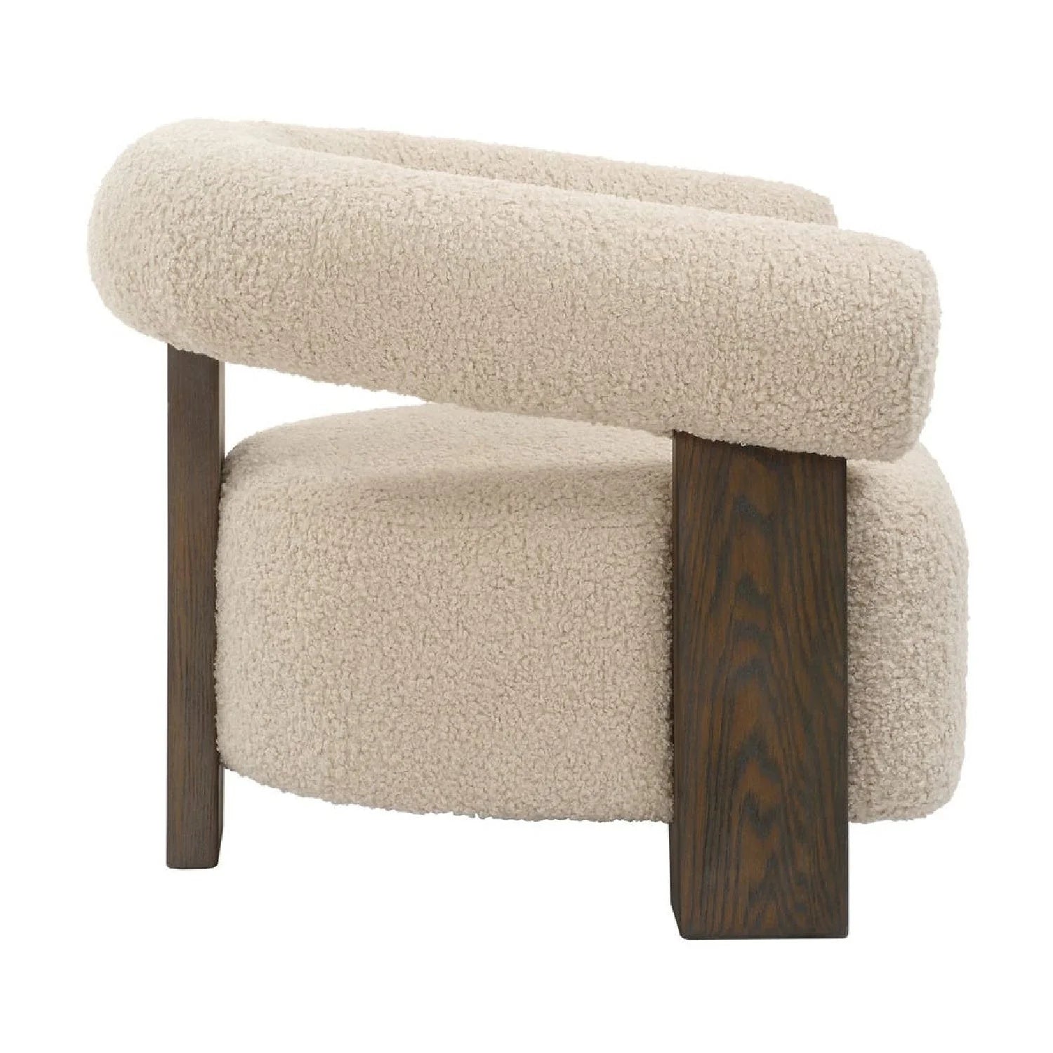 Luxury White Shearling T-Back Lounge Chair Modern Italian Style for Villa
