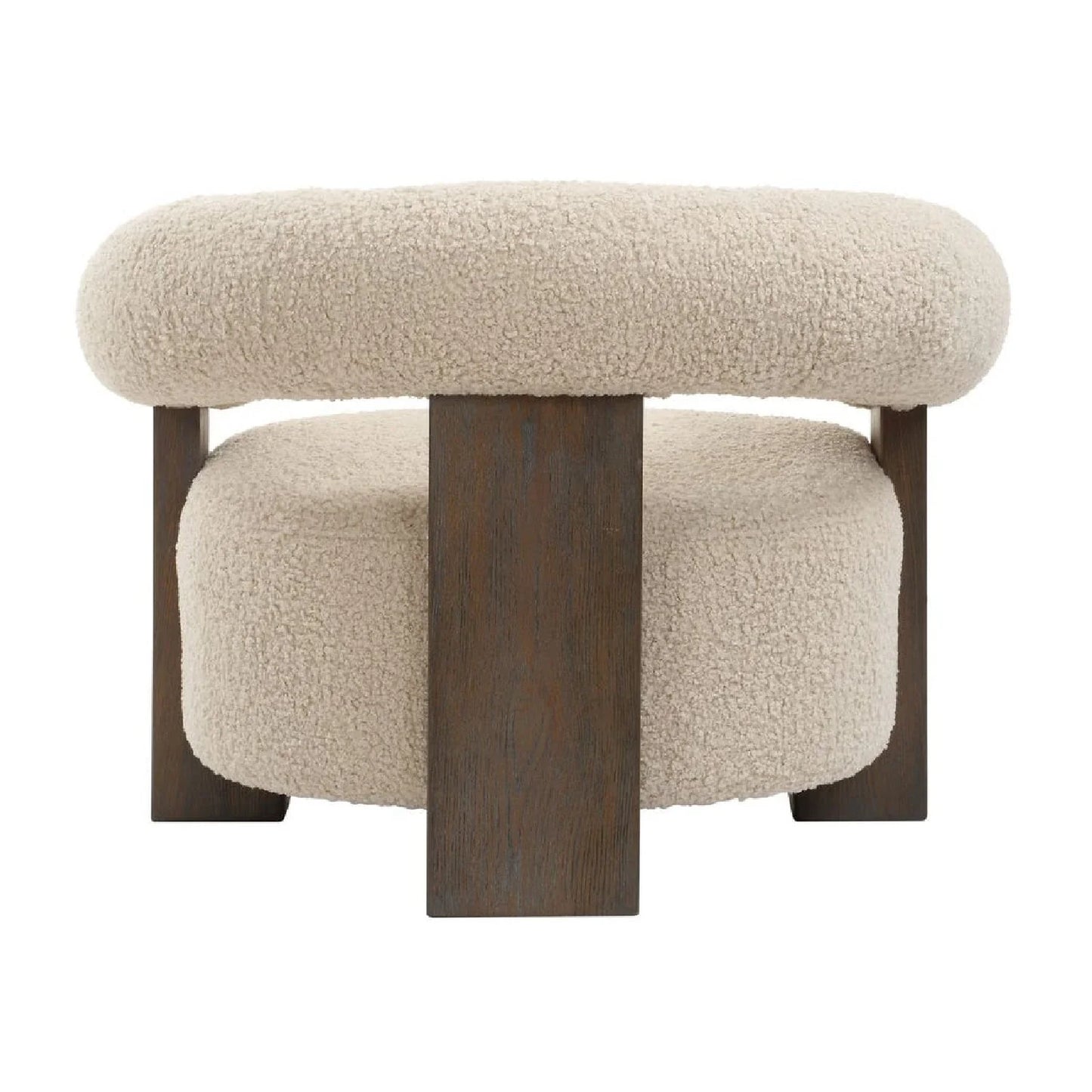 Luxury White Shearling T-Back Lounge Chair Modern Italian Style for Villa