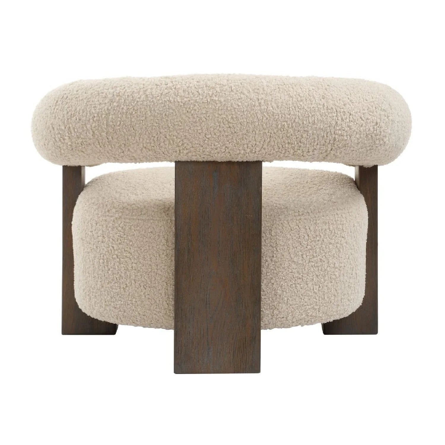 Luxury White Shearling T-Back Lounge Chair Modern Italian Style for Villa