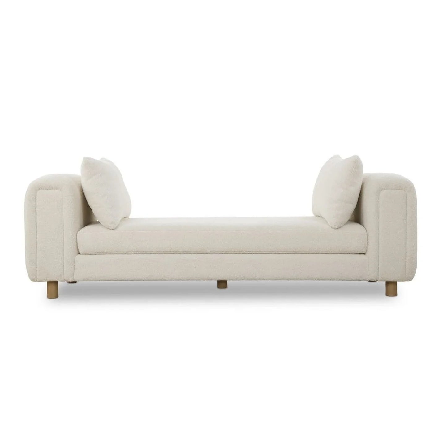 Luxury White Sheepskin Bench European Style for Villa