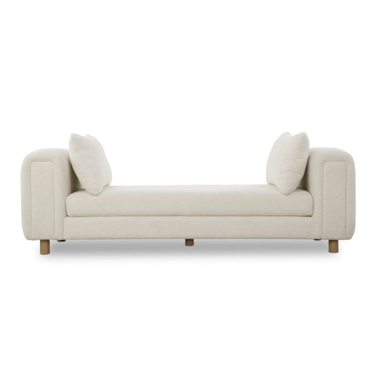 Luxury White Sheepskin Bench European Style for Villa