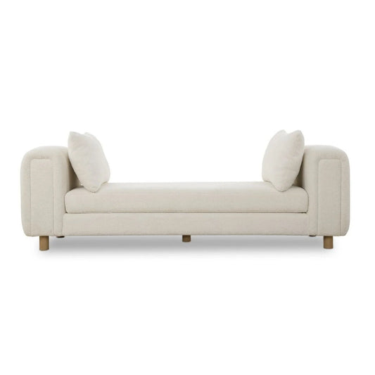 Luxury White Sheepskin Bench European Style for Villa