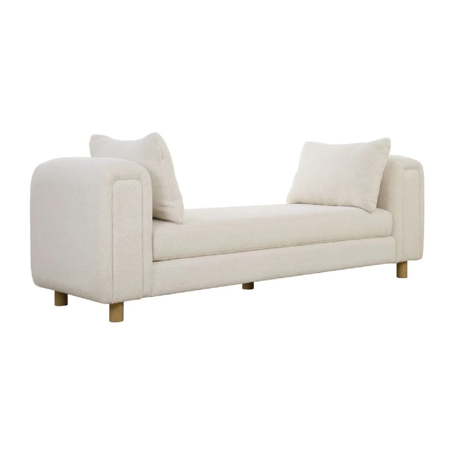 Luxury White Sheepskin Bench European Style for Villa