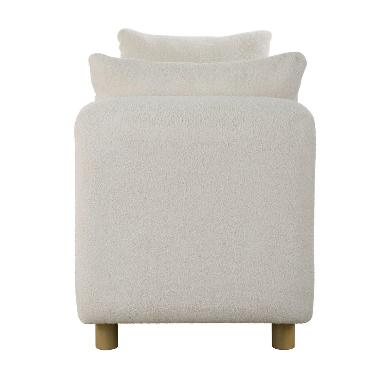 Luxury White Sheepskin Bench European Style for Villa