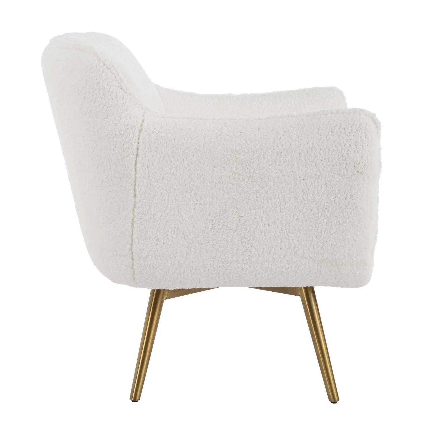 Luxury White Sheepskin Swivel Accent Chair European Style for Villa
