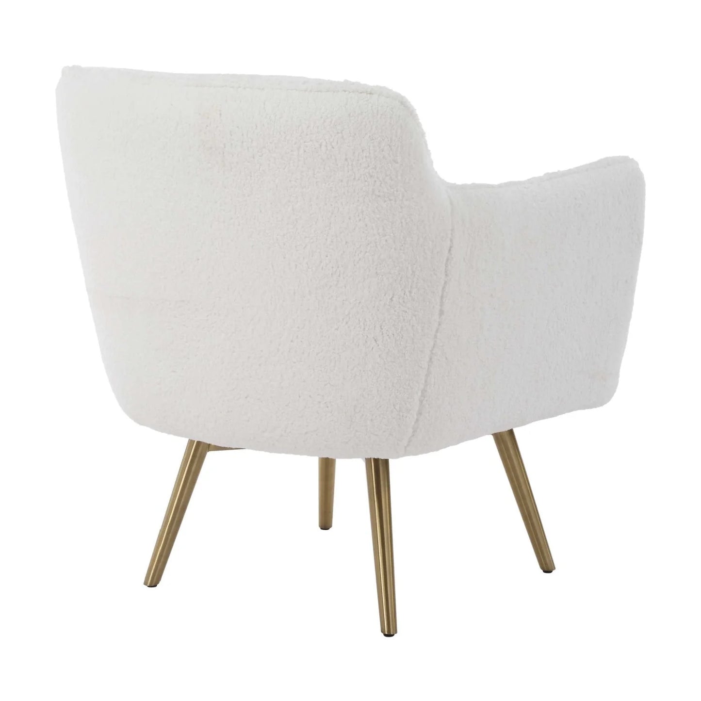 Luxury White Sheepskin Swivel Accent Chair European Style for Villa