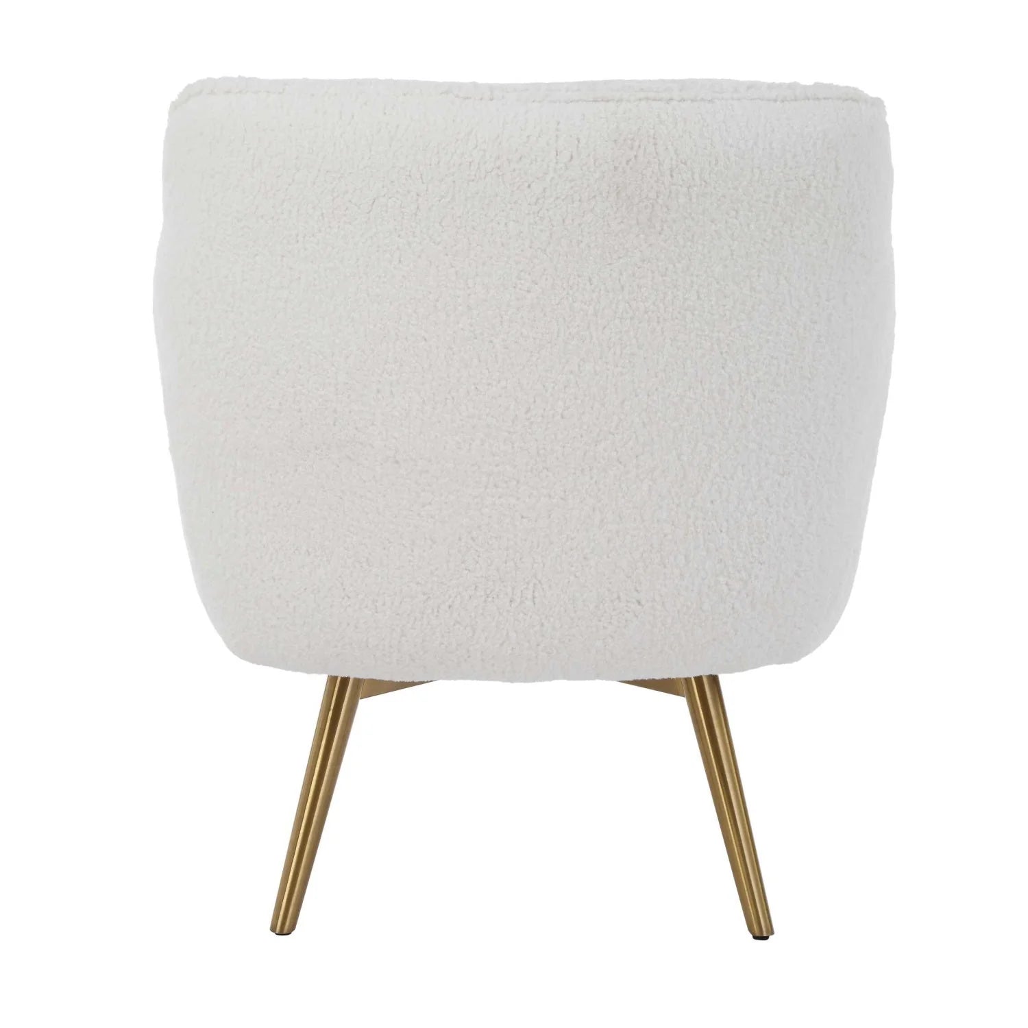Luxury White Sheepskin Swivel Accent Chair European Style for Villa