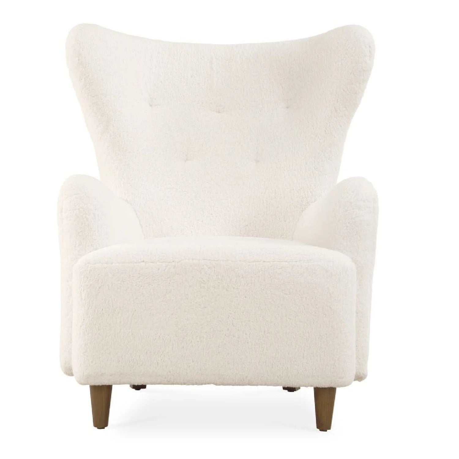 Luxury White Sheepskin Wingback Lounge Chair Modern Italian Style for Villa