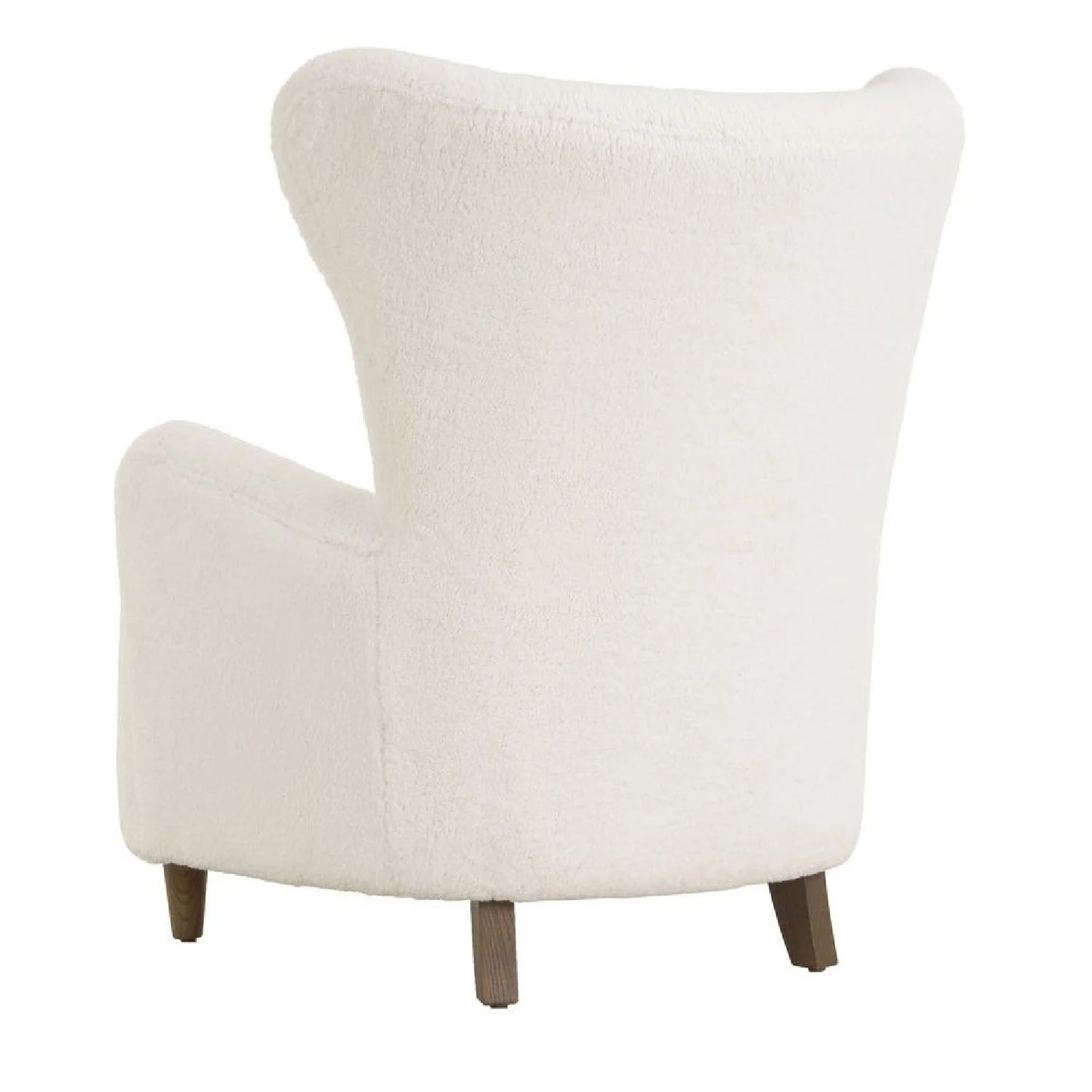 Luxury White Sheepskin Wingback Lounge Chair Modern Italian Style for Villa