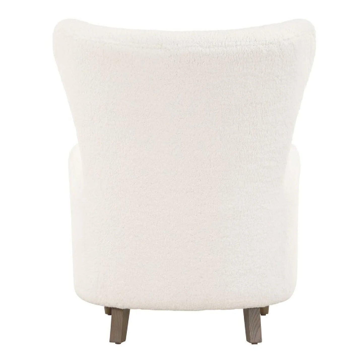 Luxury White Sheepskin Wingback Lounge Chair Modern Italian Style for Villa
