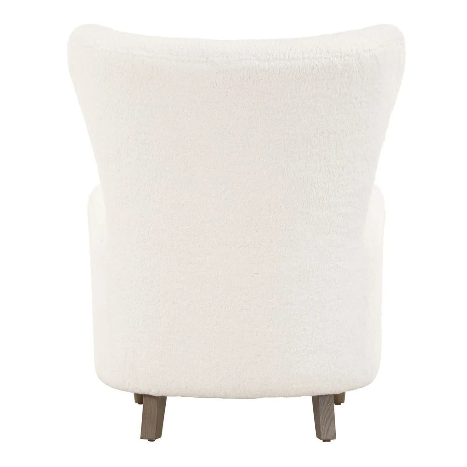 Luxury White Sheepskin Wingback Lounge Chair Modern Italian Style for Villa