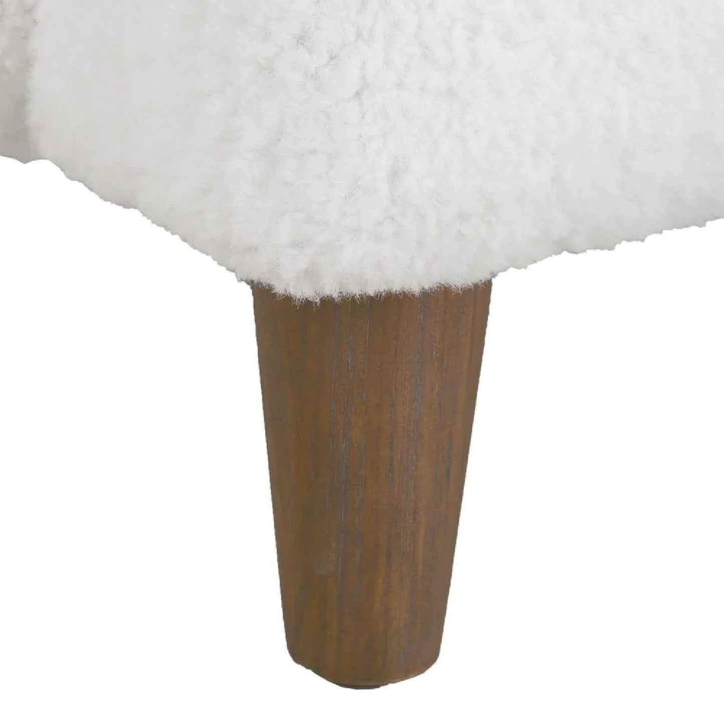 Luxury White Sheepskin Wingback Lounge Chair Modern Italian Style for Villa