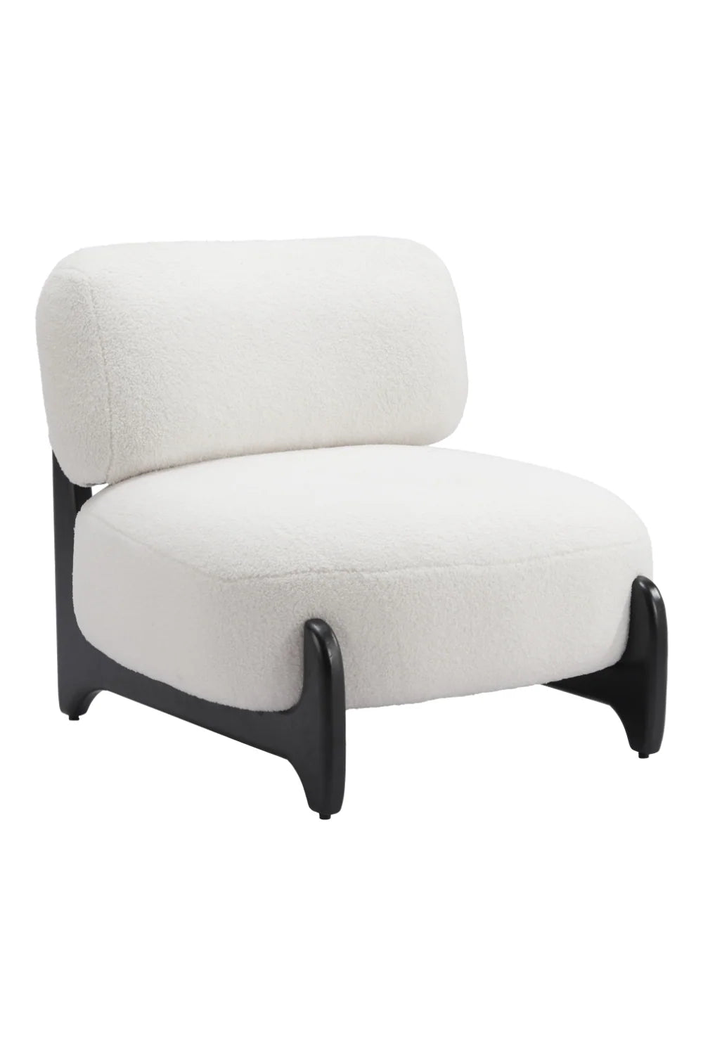 Luxury White Sherpa Accent Chair European Style for Villa