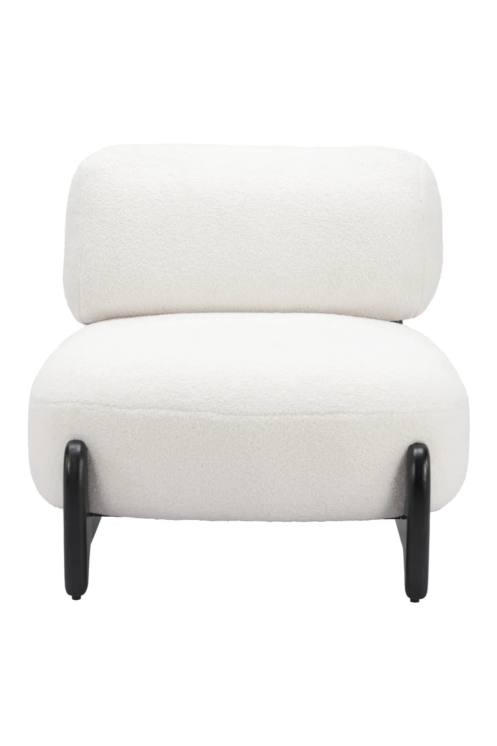 Luxury White Sherpa Accent Chair European Style for Villa