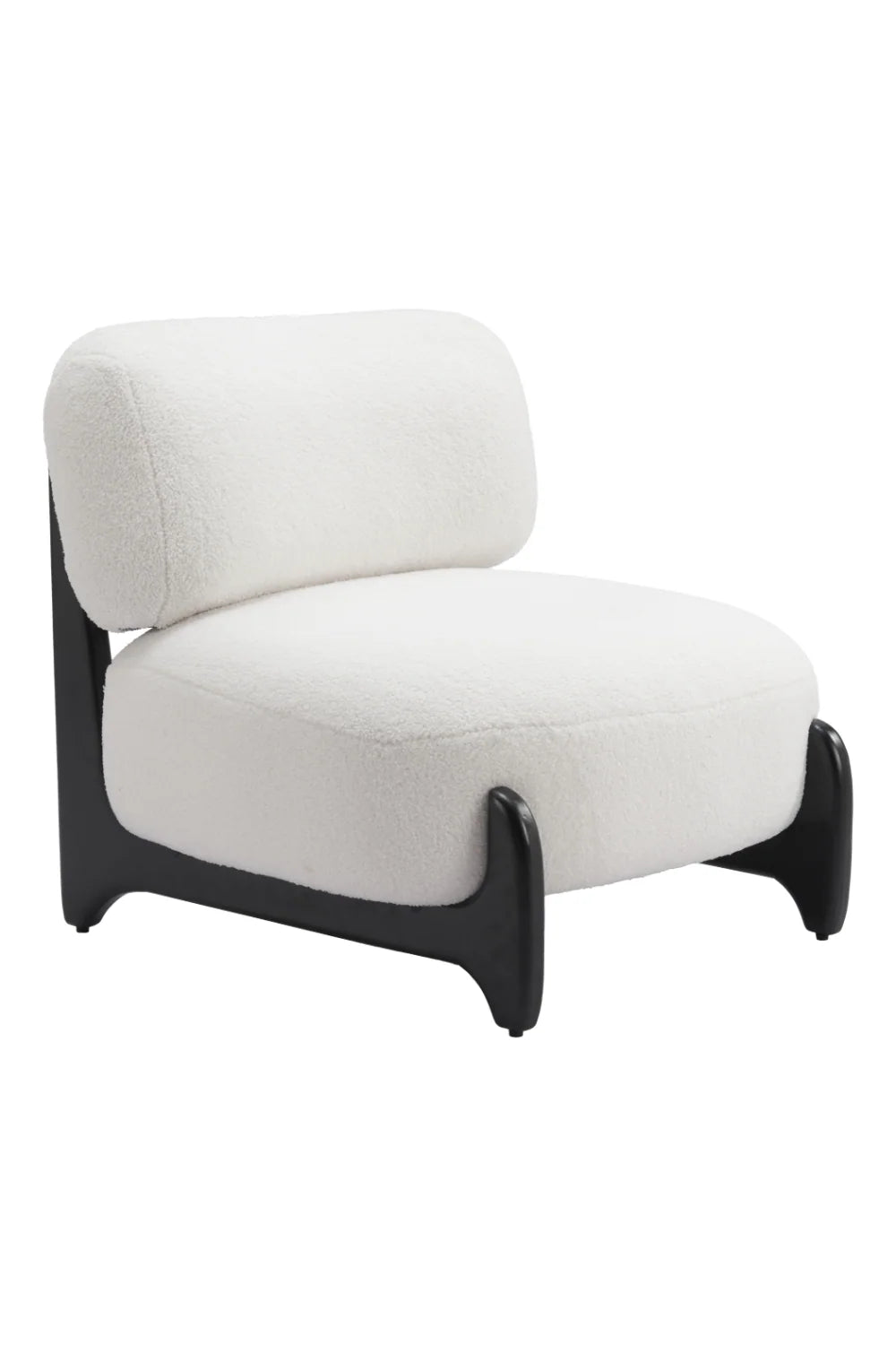 Luxury White Sherpa Accent Chair European Style for Villa