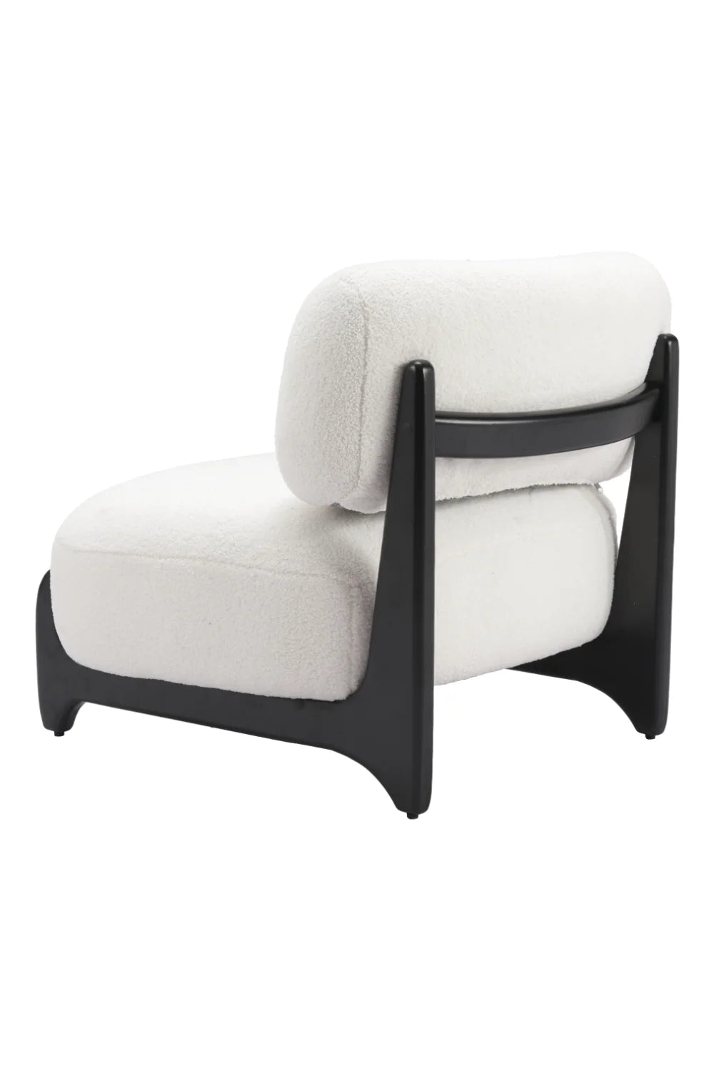 Luxury White Sherpa Accent Chair European Style for Villa