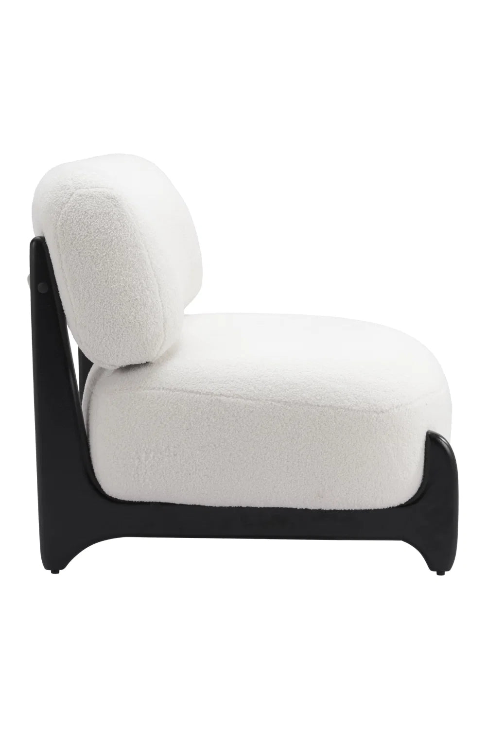 Luxury White Sherpa Accent Chair European Style for Villa