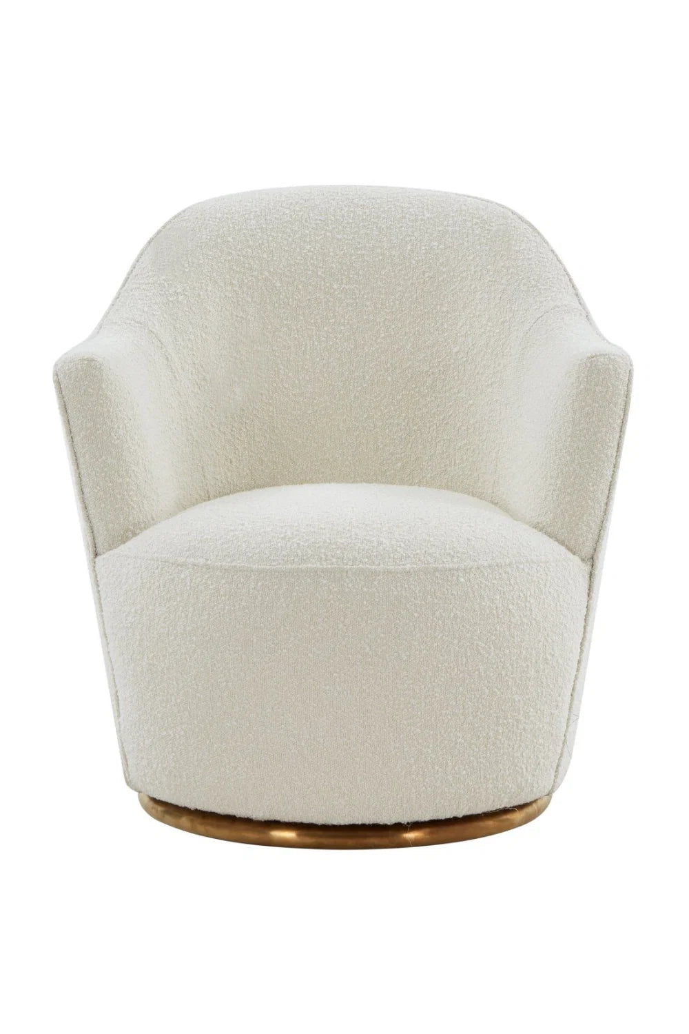 Luxury White Sherpa Swivel Accent Chair Modern Italian Style for Villa