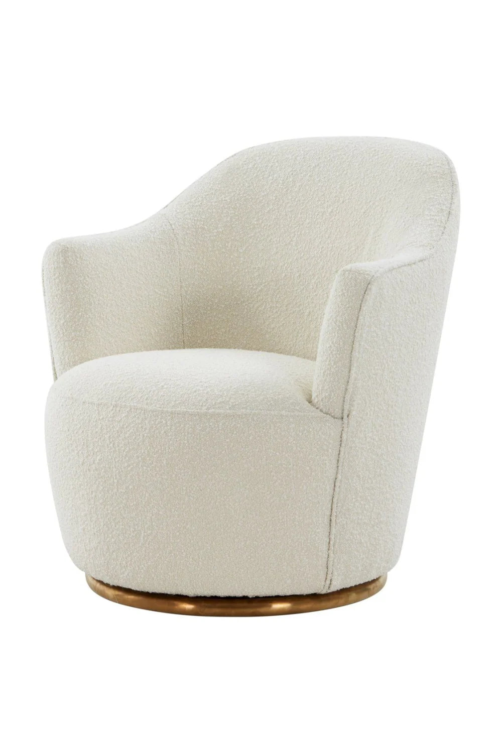 Luxury White Sherpa Swivel Accent Chair Modern Italian Style for Villa