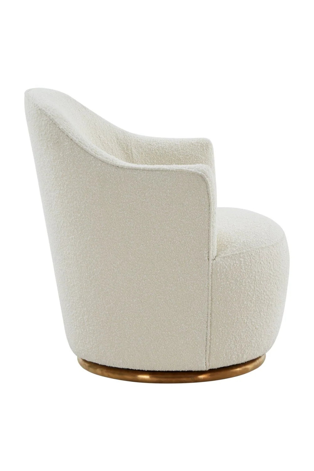 Luxury White Sherpa Swivel Accent Chair Modern Italian Style for Villa