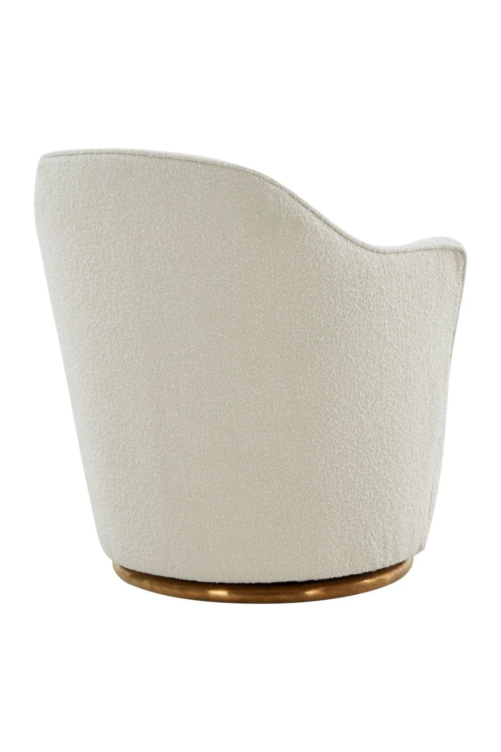Luxury White Sherpa Swivel Accent Chair Modern Italian Style for Villa