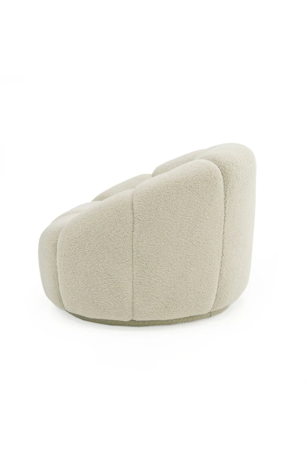 Luxury White Sherpa Tufted Swivel Lounge Chair Modern Italian Style for Villa