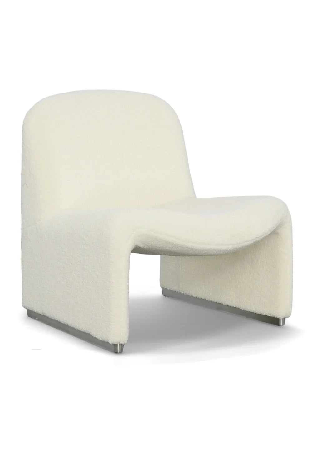 Luxury White Sloped Back Accent Chair Modern Italian Style for Villa