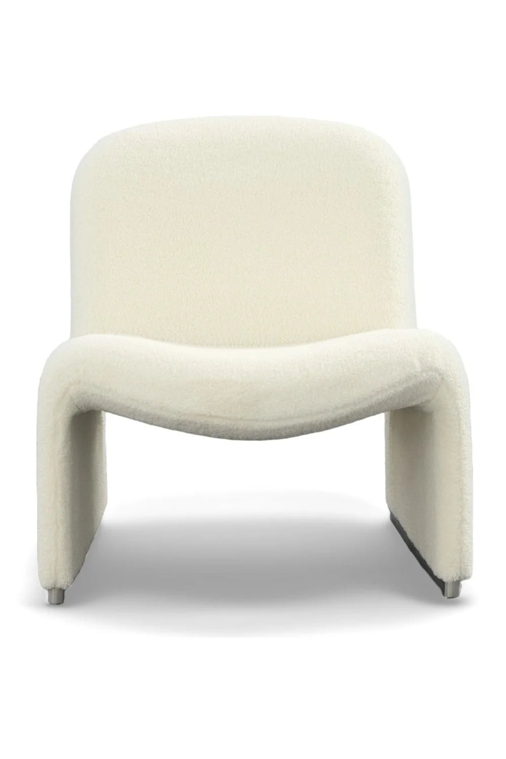 Luxury White Sloped Back Accent Chair Modern Italian Style for Villa