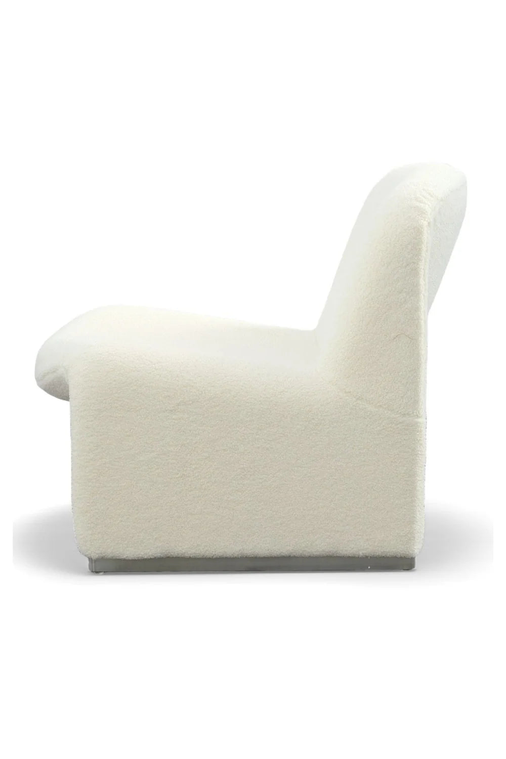 Luxury White Sloped Back Accent Chair Modern Italian Style for Villa