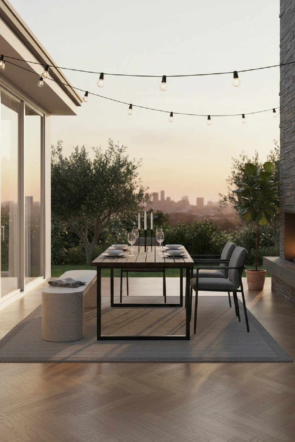 Luxury White Terrazzo Bench European Style for Villa