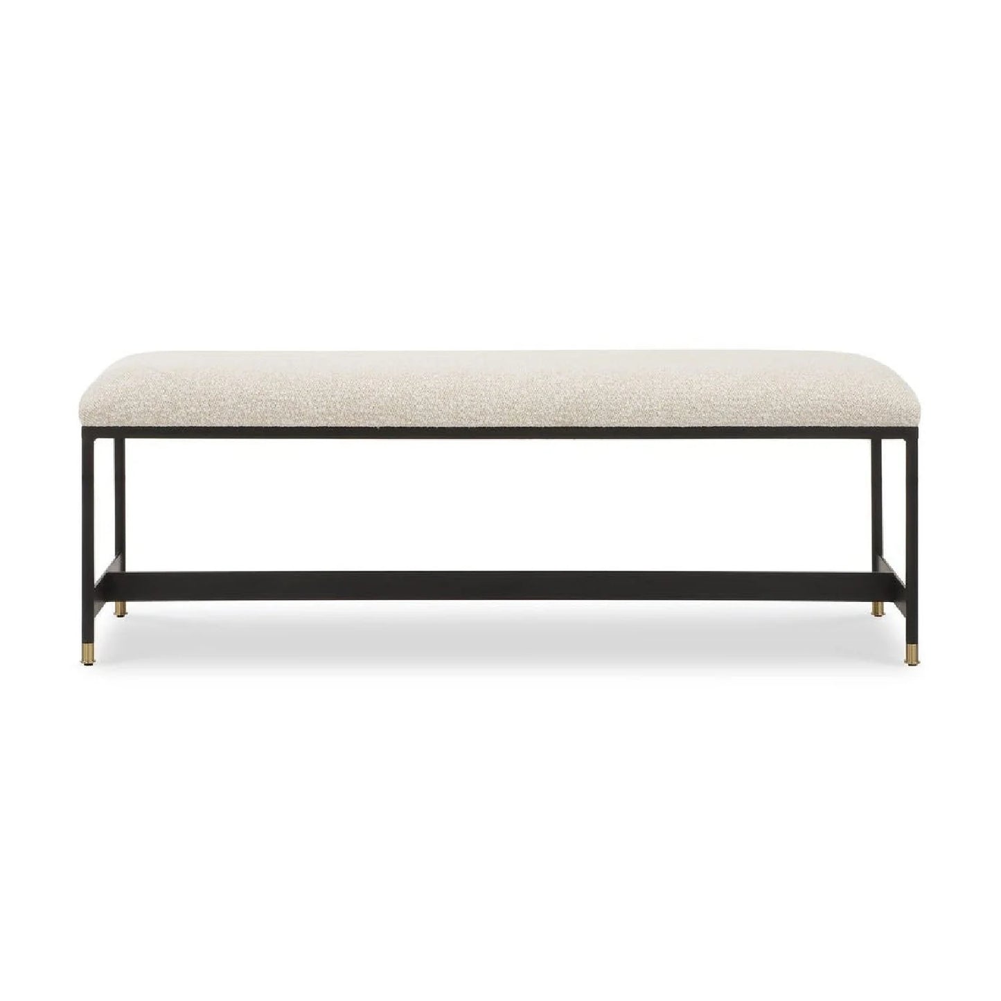 Luxury White Textured Fabric Bench European Style for Villa