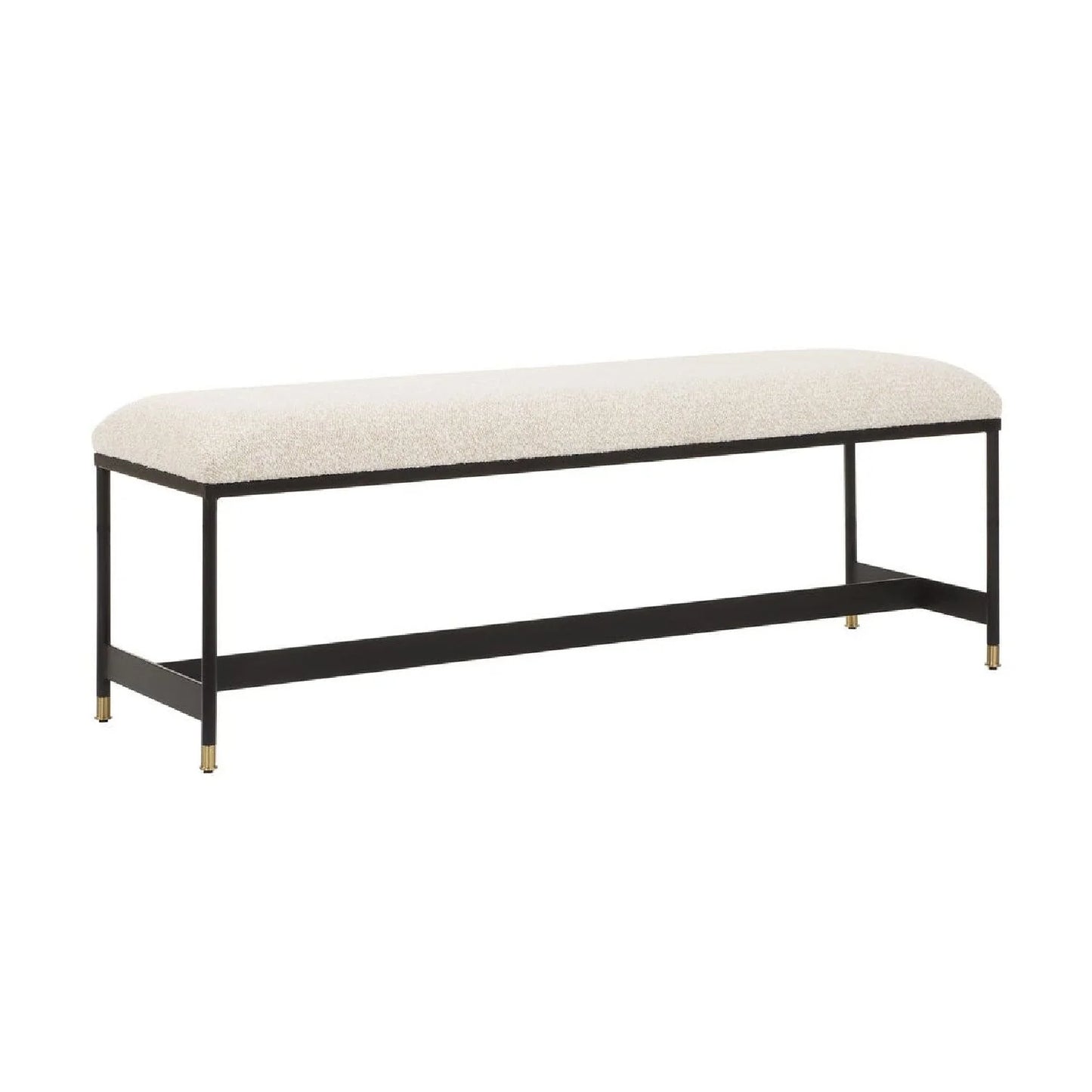 Luxury White Textured Fabric Bench European Style for Villa