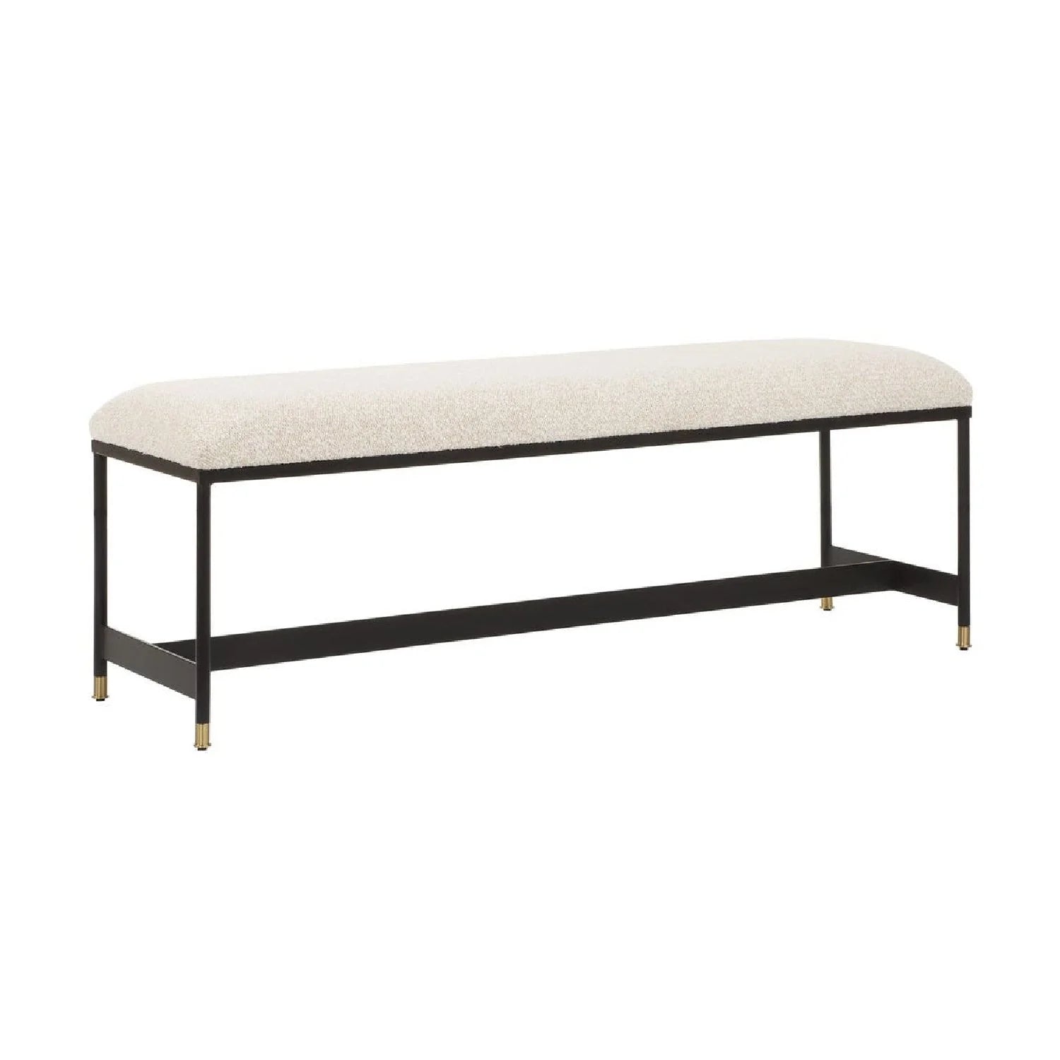 Luxury White Textured Fabric Bench European Style for Villa