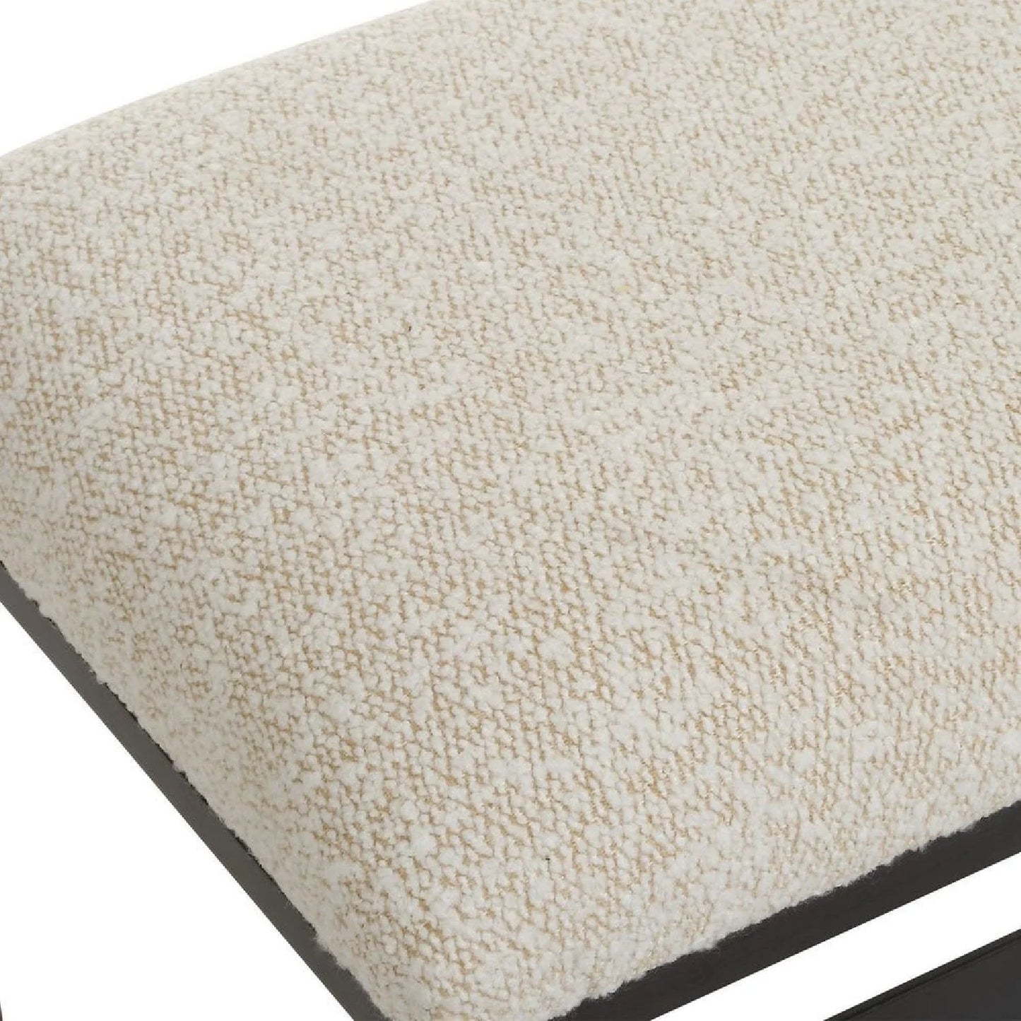 Luxury White Textured Fabric Bench European Style for Villa